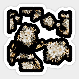 Golden Flower pattern Sticker